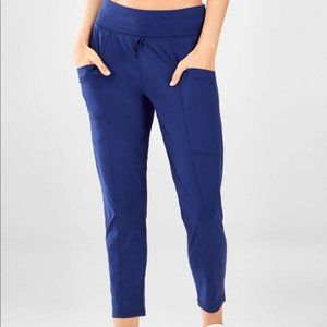 Fabletics maj pant blue fold over ankle jogger